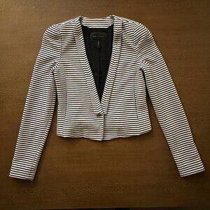 BCBG Maxazria Blazer - Black & White Striped- Size XS